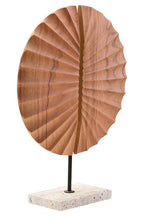 Natural Wood Sculpture with Travertine Base | Westo