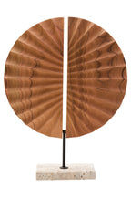 Natural Wood Sculpture with Travertine Base | Westo