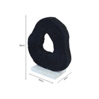 Black Mango Wood Sculpture with Travertine Base | Tibor