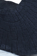 Black Mango Wood Sculpture with Travertine Base | Tibor