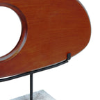 Natural Wood Horizontal Sculpture with Travertine Base | Westo