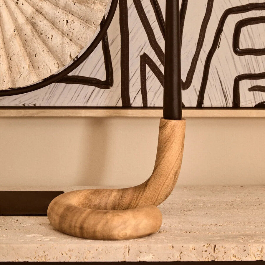 Natural Wood Candle Holder | Arlo