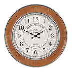 Churchill 45cm Dia Tan Genuine Leather Small Wall Clock