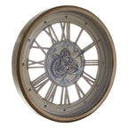 Cassop 82cm Dia Antique Gold Round Wall Clock