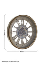 Cassop 82cm Dia Antique Gold Round Wall Clock