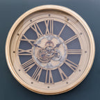 Cassop 82cm Dia Antique Gold Round Wall Clock