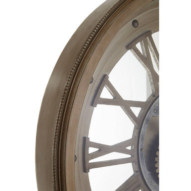 Cassop 82cm Dia Antique Gold Round Wall Clock