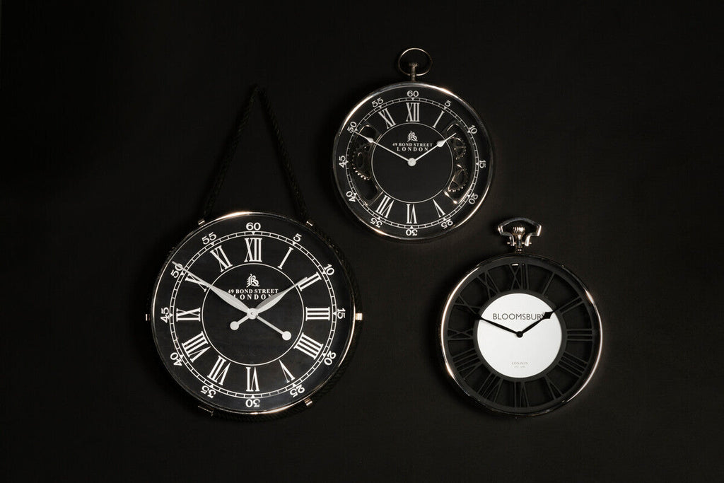 Nickel Finish Pocket Style Wall Clock | Mateo