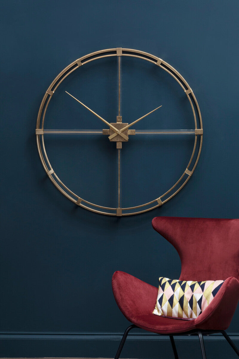 Beauly 110cm Dia Gold Finish Metal Wall Clock