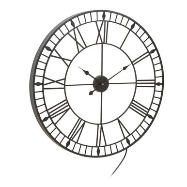 Genova 80cm Dia Large Black and White LED Wall Clock