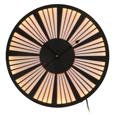 Genova 60cm Dia Small Black and White LED Wall Clock