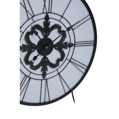 Genova 60cm Dia Black and White LED Wall Clock