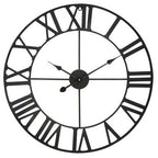 Genova 60cm Dia Black Metal Wall Clock