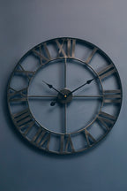 Genova 60cm Dia Black Metal Wall Clock