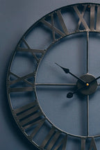 Genova 60cm Dia Black Metal Wall Clock