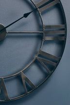 Genova 60cm Dia Black Metal Wall Clock