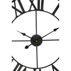 Genova 60cm Dia Black Metal Wall Clock