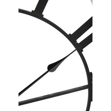 Genova 60cm Dia Black Metal Wall Clock
