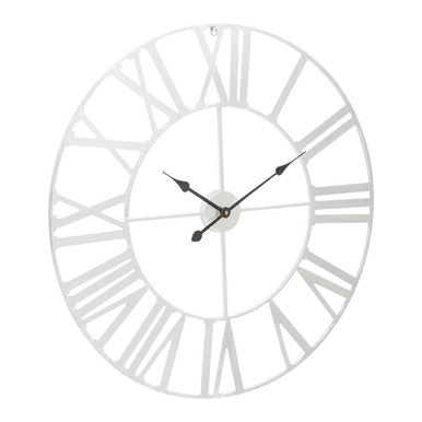 Genova 80cm Dia Silver Metal Wall Clock