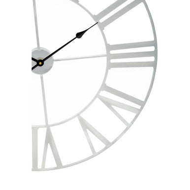 Genova 80cm Dia Silver Metal Wall Clock