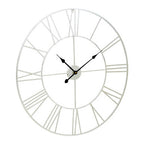 Genova 80cm Dia Silver Metal Roman Numeral Wall Clock