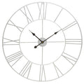Genova 80cm Dia Silver Metal Roman Numeral Wall Clock