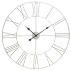 Genova 80cm Dia Silver Metal Roman Numeral Wall Clock