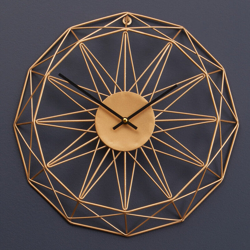 Genova 40cm Dia Small Gold Metal Wall Clock