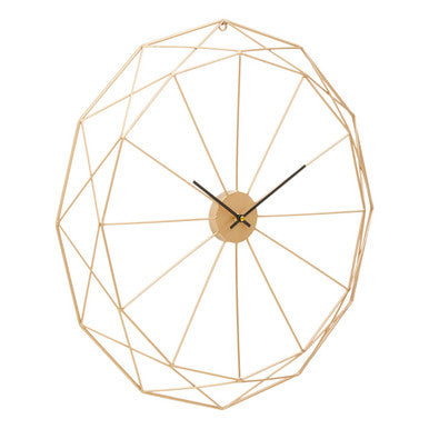 Genova 60cm Dia Geometric Gold Metal Wall Clock