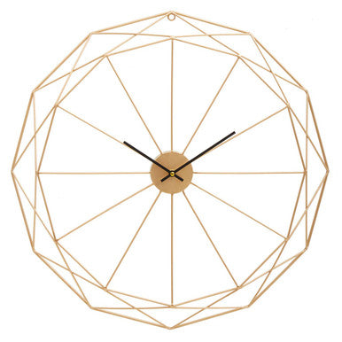 Genova 60cm Dia Geometric Gold Metal Wall Clock