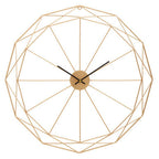 Genova 60cm Dia Geometric Gold Metal Wall Clock