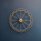Genova 60cm Dia Geometric Gold Metal Wall Clock