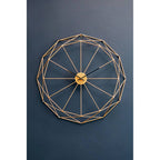 Genova 60cm Dia Geometric Gold Metal Wall Clock