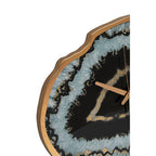 Black and Gold Agate Effect Wall Clock | Celina