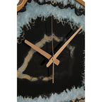 Black and Gold Agate Effect Wall Clock | Celina