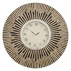 Palu 75cm Dia Black and Natural Shell Wall Clock