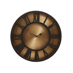Mateo 41cm Dia Black and Antique Gold Small Wall Clock