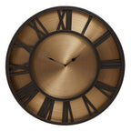 Mateo 51cm Dia Black and Antique Gold Large Wall Clock