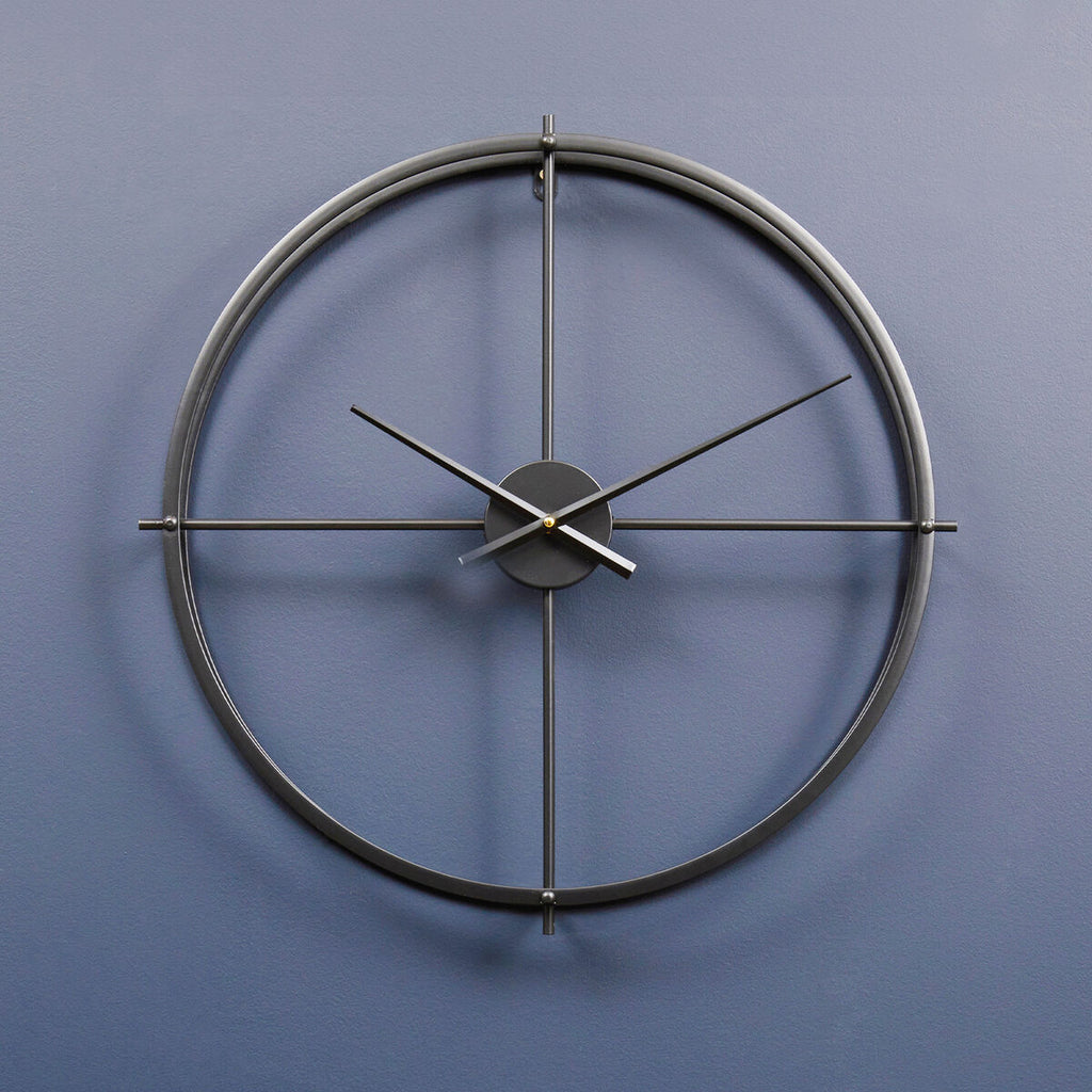 Kent 60cm Dia Large Black Finish Wall Clock