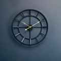 Kent 60cm Dia Large Black Finish Metal Wall Clock