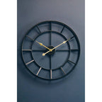 Kent 60cm Dia Large Black Finish Metal Wall Clock