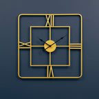 Small Gold Finish Square Wall Clock | Kent