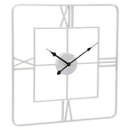 Large Silver Finish Square Wall Clock | Kent