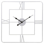Large Silver Finish Square Wall Clock | Kent
