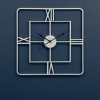 Large Silver Finish Square Wall Clock | Kent