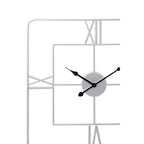 Large Silver Finish Square Wall Clock | Kent