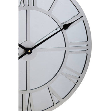 Kent 50cm Dia Silver Mirrored Wall Clock