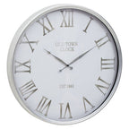 Kent 60cm Dia White and Silver Wall Clock