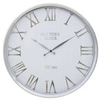 Kent 60cm Dia White and Silver Wall Clock