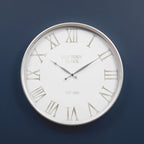 Kent 60cm Dia White and Silver Wall Clock